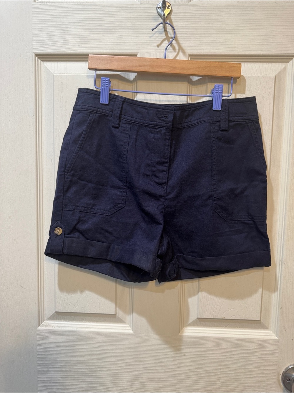 Talbots Navy Cuffed Utility Shorts